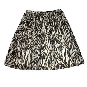 Talbots Animal Print A-line Skirt Women's 10 Midi Pleated Lined Cotton